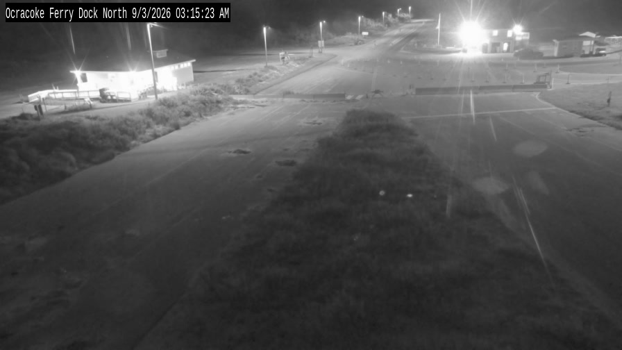 Live NCDOT camera view of the Ocracoke South Dock ferry lanes
